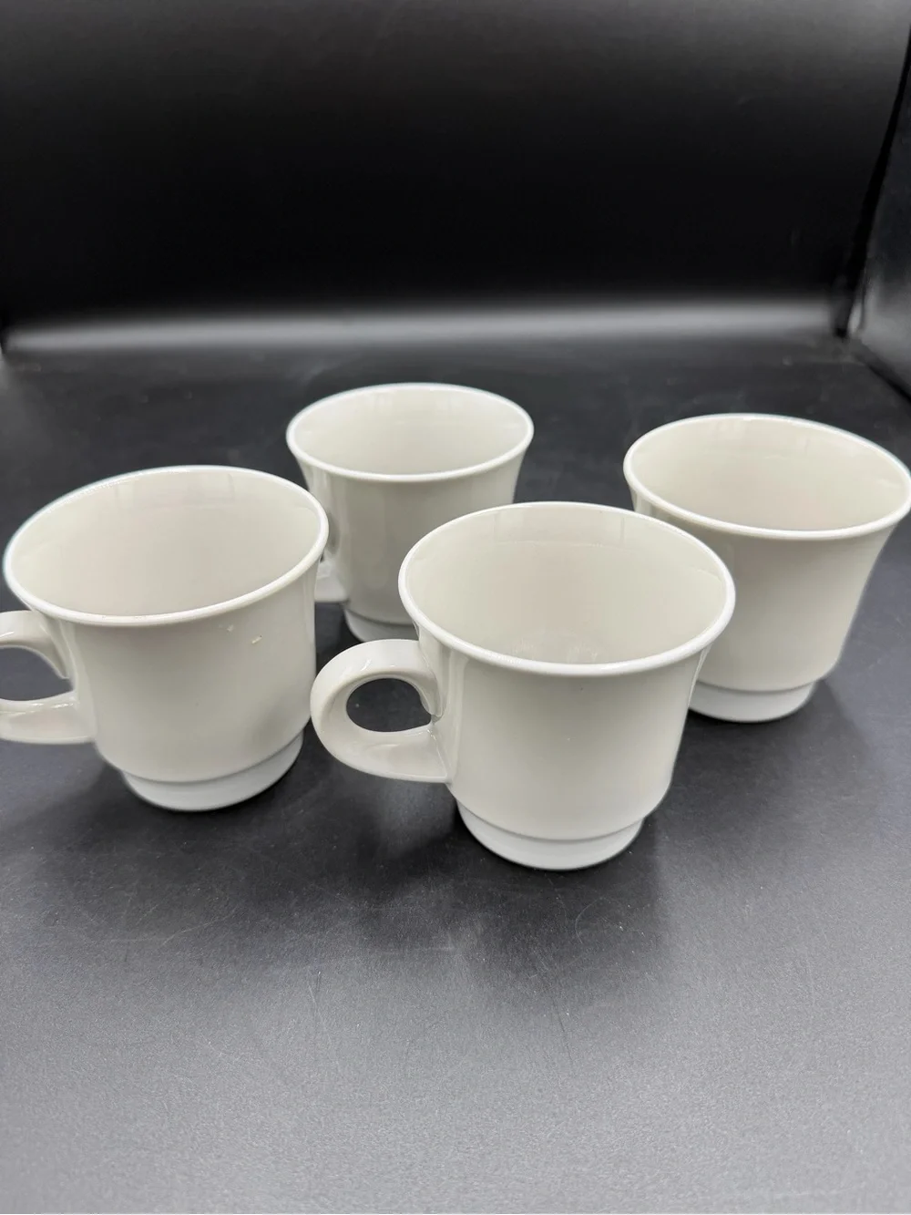 VTG (4) Noritake Fantasia Coffee Mug Cup 8979 Gray Iris Flower Stoneware Japan
